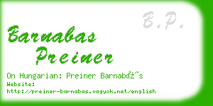 barnabas preiner business card